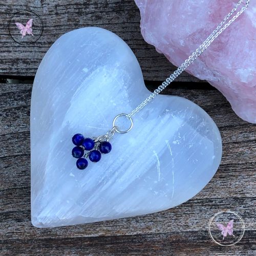 Lapis Lazuli Cluster September Birthstone Necklace